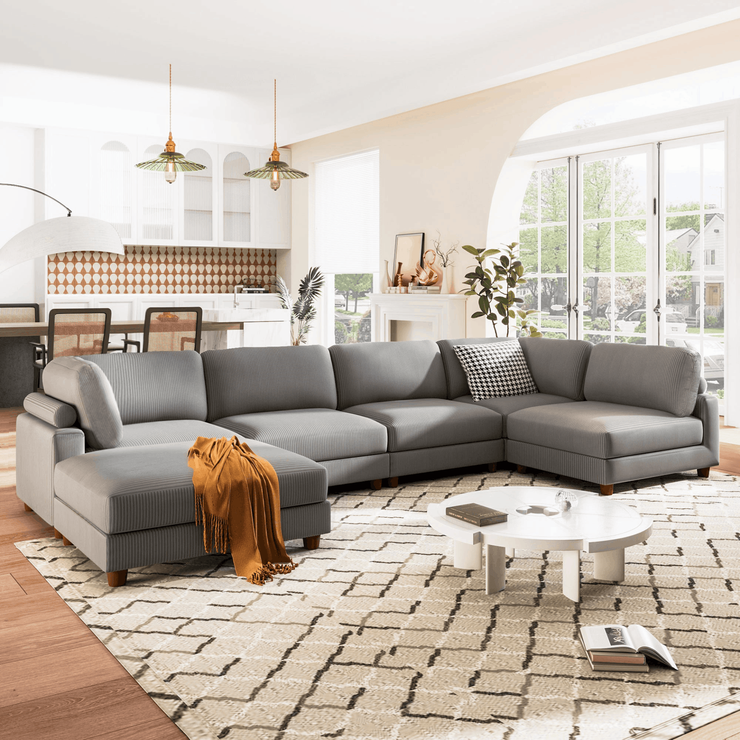 Modular Sectional Sofa with Ottoman