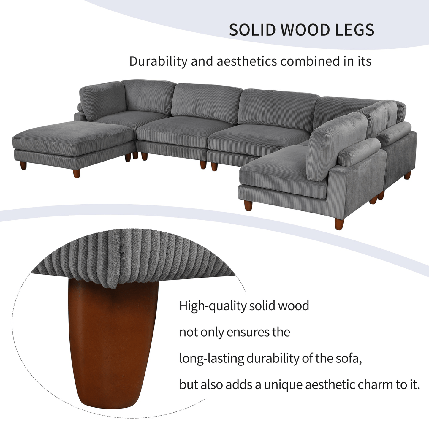 Modular Sectional Sofa with Ottoman