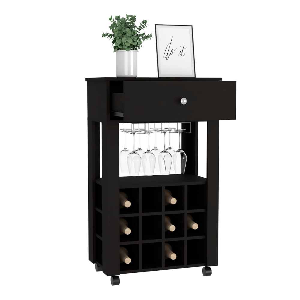 Bar Cart With Twelve Wine Cubbies