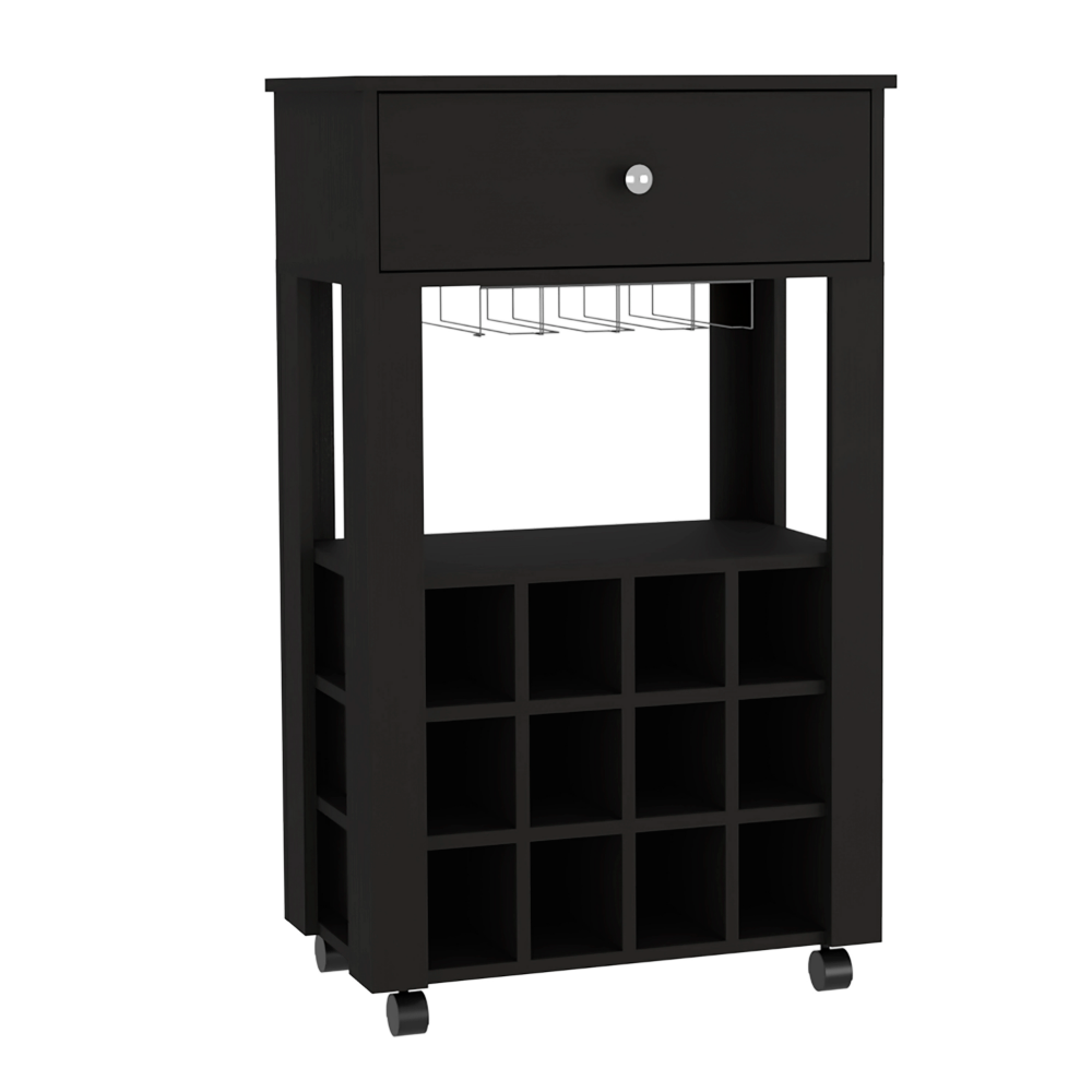 Bar Cart With Twelve Wine Cubbies