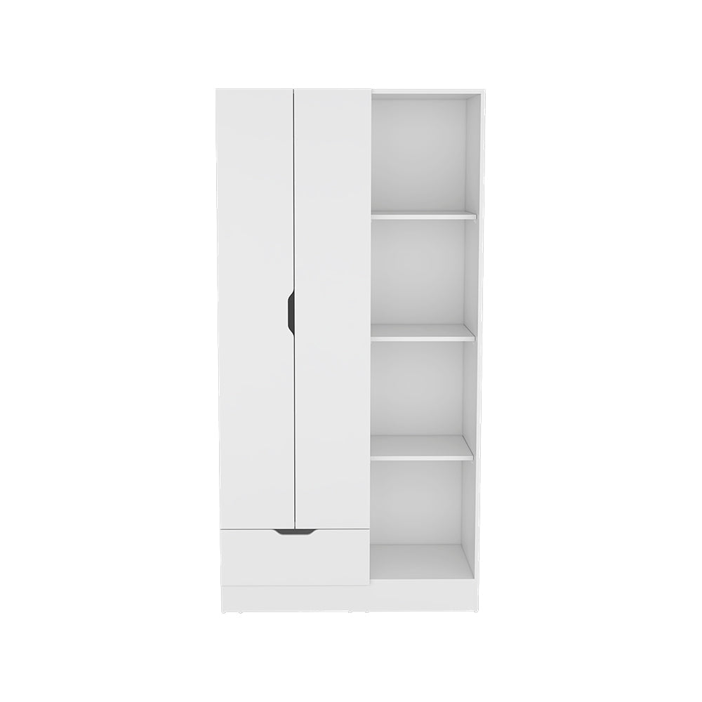 Armoire Closet with Shelves, Drawer and Double Door