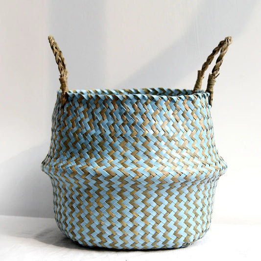 Stripped wicker baskets