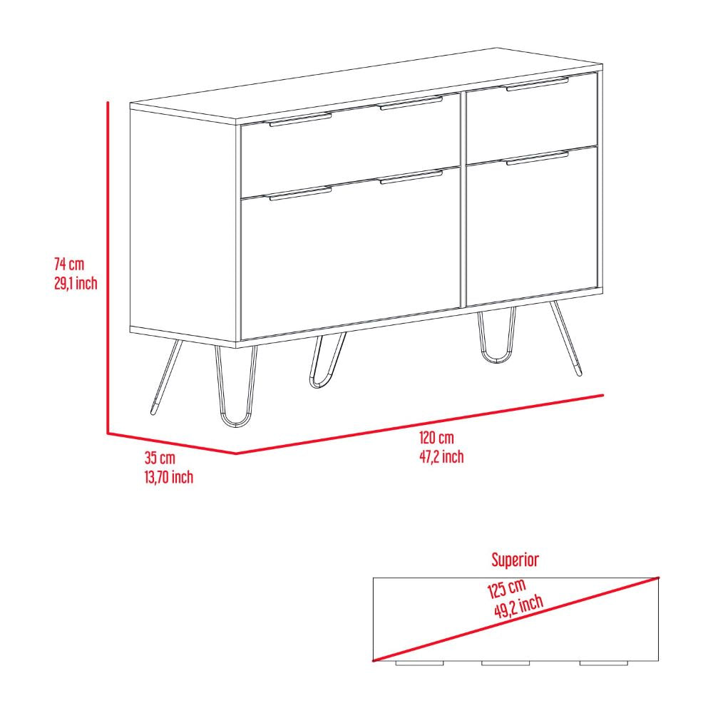 Double Dresser with Hairpin Legs