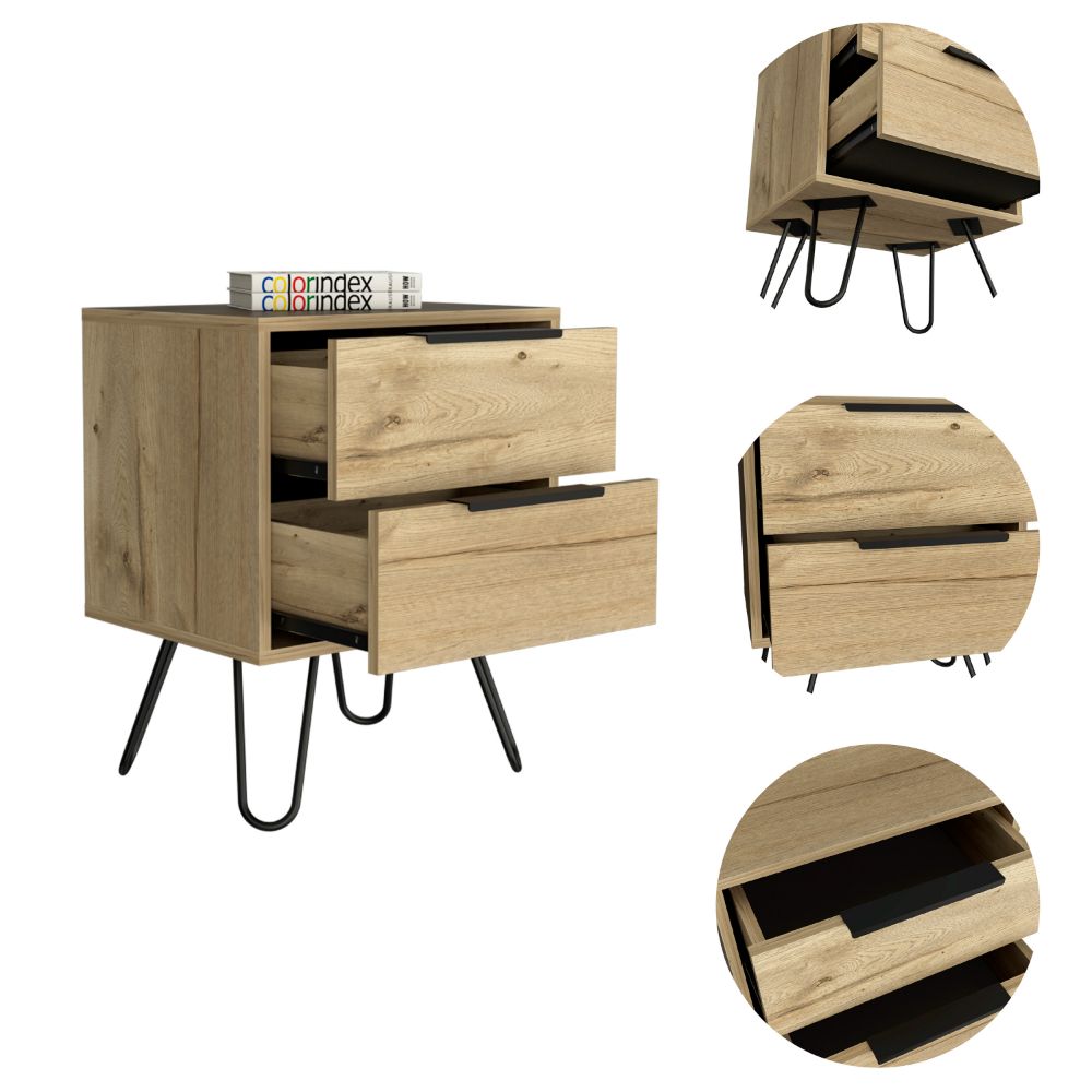 Nightstand with Harpin Legs