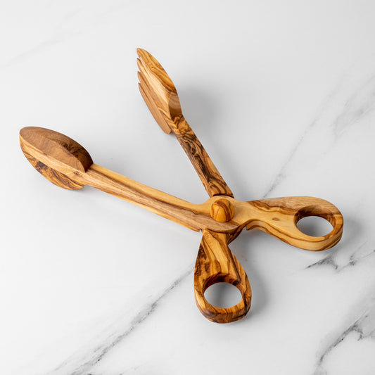 Handmade Olive Wood Salad Tongs