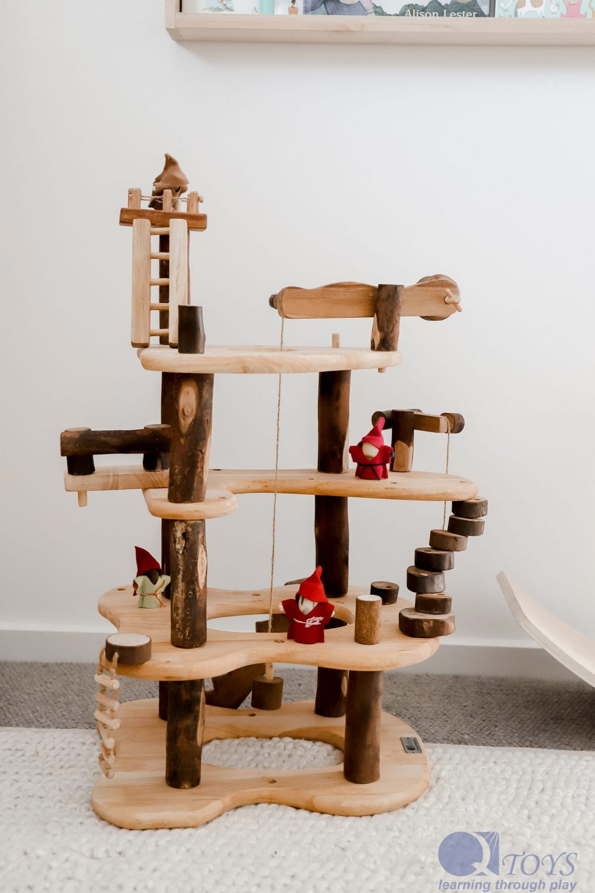 Wooden three level tree house play set