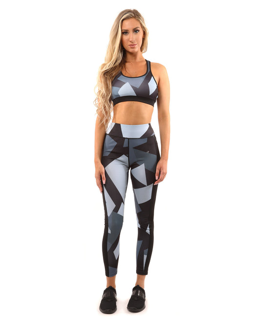 Bondi Leggings & Sports Bra Set  - Black/Grey