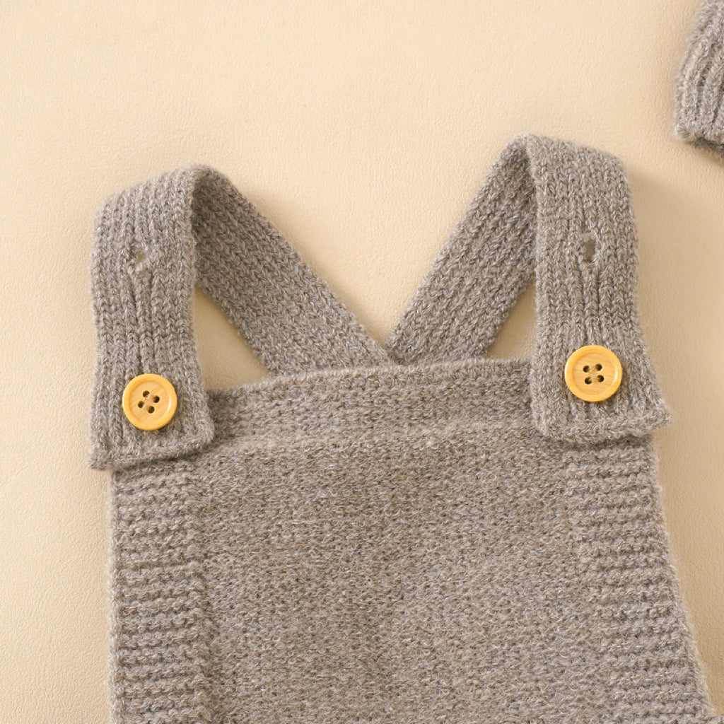 Knitted baby Sling Romper With Hat